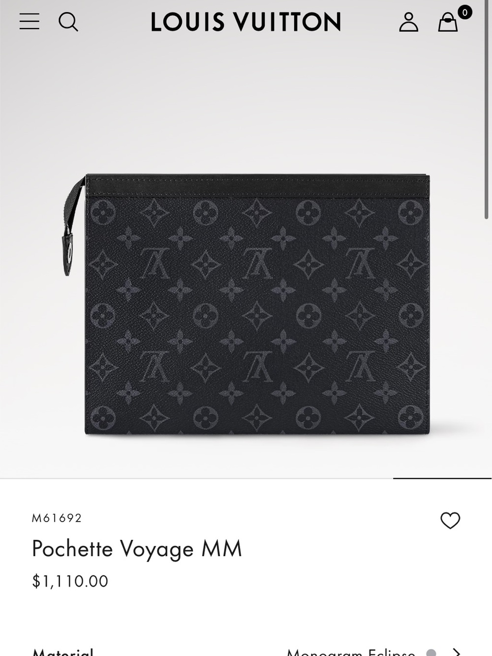 Louis Vuitton Monogram Eclipse Pochette Voyage MM in Black - Picture 10 of 10